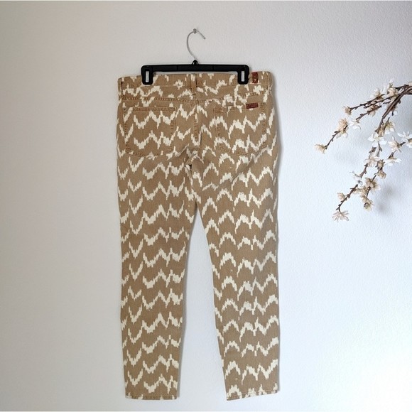 7FAM Ikat Cropped Skinny Jean Toffee Giraffe 30 - Picture 2 of 8